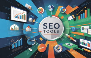 SEO tools, keyword research, site analysis, Google Analytics, and SEO software for optimization.